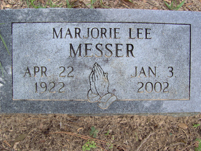 Headstone for Messer, Majorie Lee